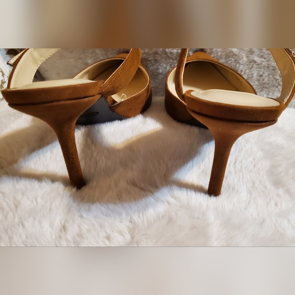 Nine West Tan Slip In Heels. Sz 11M New - Picture 7 of 10
